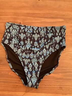 Garnet Hill Size 12 High waisted ruched bikini bottoms